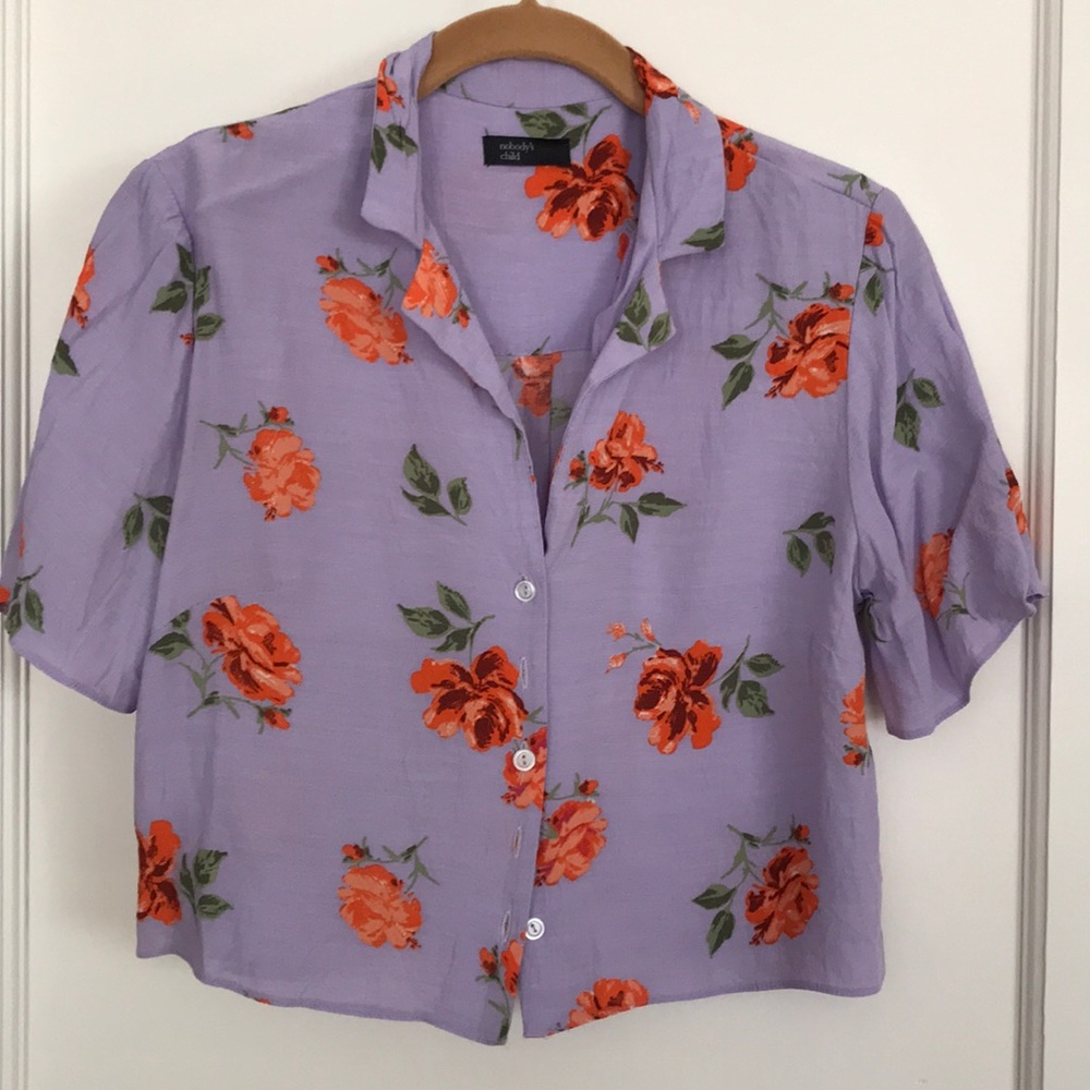ASOS Floral Button Down Blouse